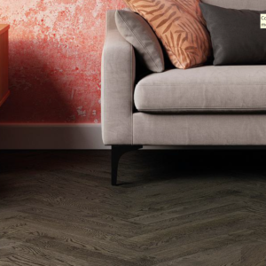 Esta Parket Oak BC Lava Grey Herringbone Engineered Oak Flooring