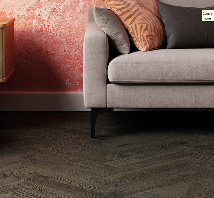 Esta Parket Oak BC Lava Grey Herringbone Engineered Oak Flooring