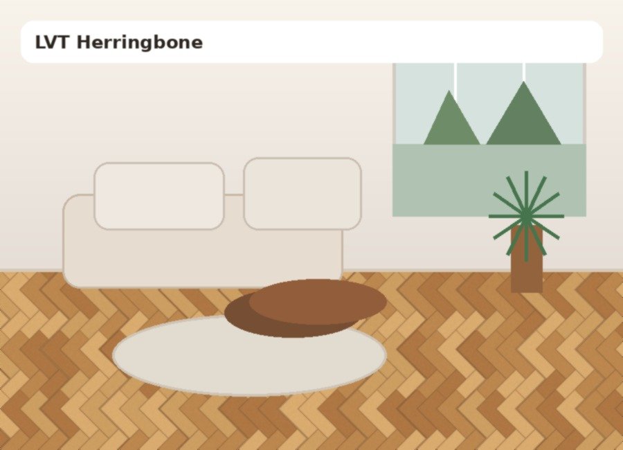 LVT herringbone flooring option