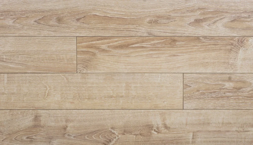 Modern living room with light oak laminate flooring