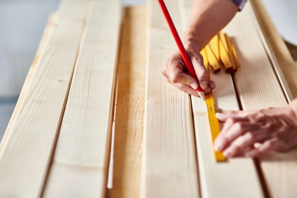 Parquet flooring size options and pattern layout example