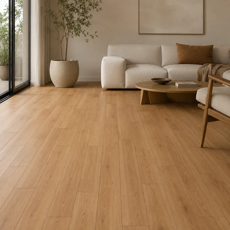 Mountain Oak Gold laminate flooring with subtle oak grain