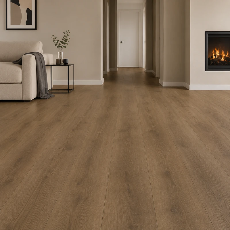 Premium Oak Brown laminate flooring by KRONOTEX