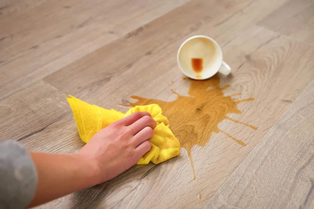 cleaning Spilled tea from floor