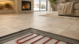 Best floor tiles for underfloor heating with porcelain tiles installed over a radiant heating system