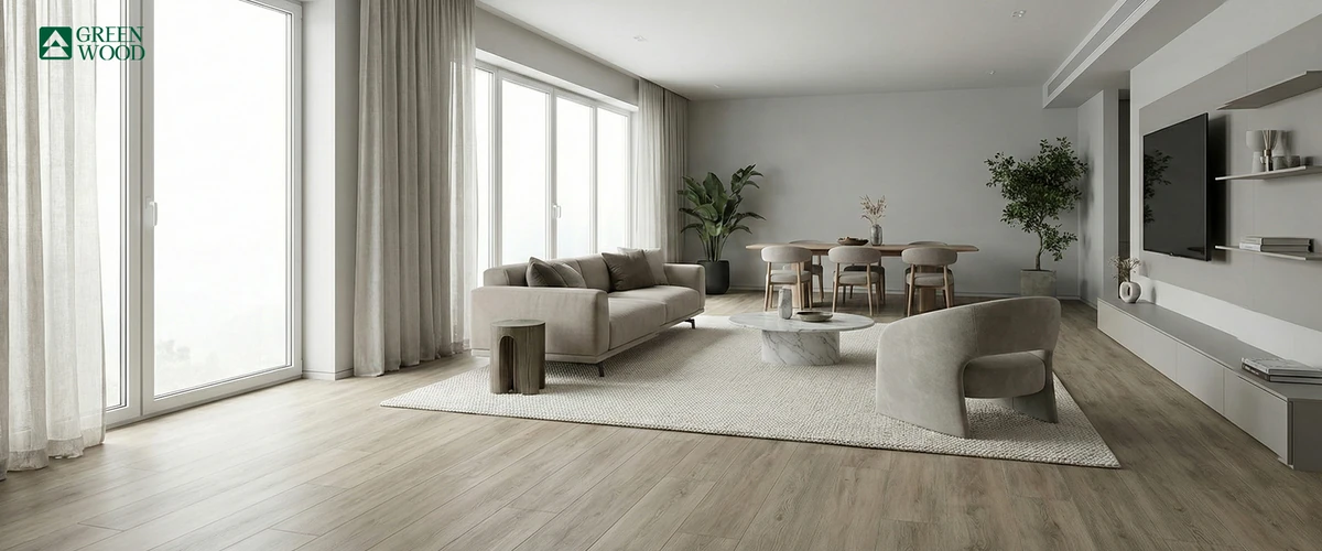 Modern interior with SPC and LVT flooring in Dubai